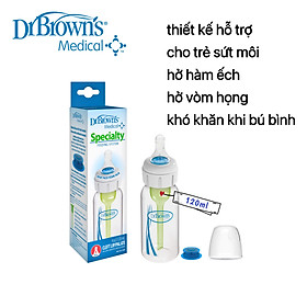 [ 417 ] Bình sữa Y Tế cổ thường 120ml, thiết kế hỗ trợ cho trẻ gặp khó khăn khi bú bình