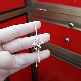 Lắc tay bạc trăng sao đính đá cao cấp  YN JEWELRY