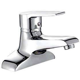 Vòi Lavabo nóng lạnh 2 chân Đồng mạ Chrome Eurolife EL-AZA03-1 (Trắng bạc)