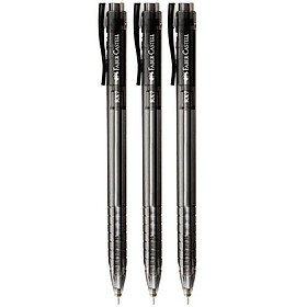 Faber-Castell-545499P- Bút Bi Rx7 0.7, Black (Needle Point) (3 Cây)