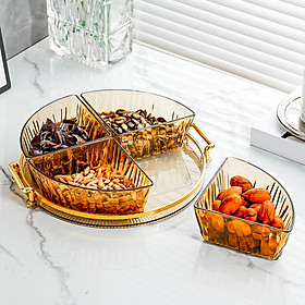 Dried Fruit Storage Plate Snack Tray, Multifunctional Removable Appetizer Tray, Divided Serving Dishes for Dessert, Cakes, Table,, Home, Tea Party