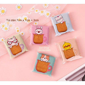 Mua Túi bánh quy dán miệng 7 x 7cm +3cm mẫu Thú Cưng dễ thương