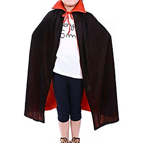 Áo choàng ma cà rồng đỏ đen không mũ dài 90cm cho bé hóa trang Halloween
