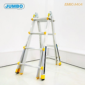 Thang nhôm trượt đa năng JUMBO A404 - Chữ A cao nhất 1.9m, chữ I cao nhất 4.0m, tải trọng 300kg