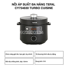 Hình ảnh Nồi Áp Suất Đa Năng Tefal CY754830 Turbo Cuisine, 5 Lít, 10 Chương Trình - Hàng chính hãng