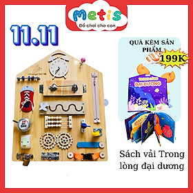 Bảng bận rộn hình ngôi nhà Montessori - Đồ chơi gỗ cho bé