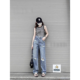 Quần Baggy Jean DOGA Q270. Chất Liệu Cotton Denim Thiết Kế Hàn Quốc Phong Cách Cá Tính