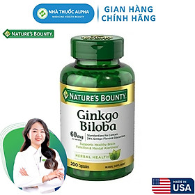 Viên uống Ginkgo Biloba 60mg Nature's Bounty, 200 viên