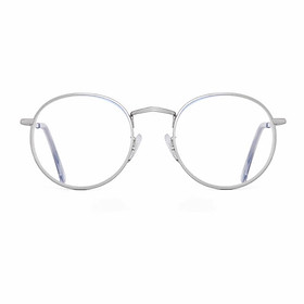 Gọng Kính Cận, Kính Giả Cận Mắt Tròn Unisex Kim Loại + Tặng Phụ Kiện Hộp Đựng, Khăn Lau
