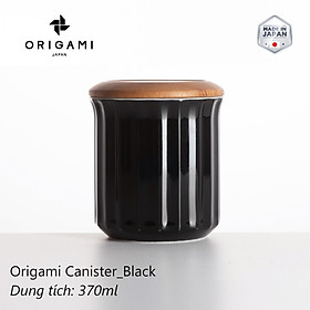 Hũ lọ sứ nắp gỗ Origami đựng cà phê trà 370ml