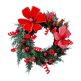 Christmas Wreath Red Bowknot Christmas Decoration for Holiday Indoor Outdoor