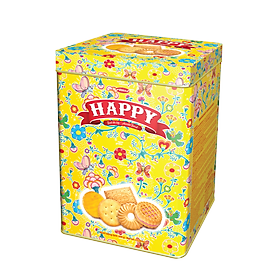 Bánh Happy Vàng Bibica hộp thiếc 600g