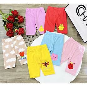Quần legging lửng thêu hình bé gái- Quần legging mặc hè