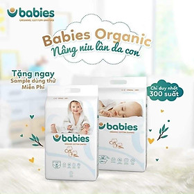 Combo 6 bịch Tã Bỉm BABIES ORGANIC an toàn cho bé Dán S66 M56 L46 Quần M54