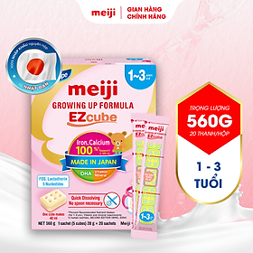 Sản Phẩm Dinh Dưỡng Công Thức Dạng Viên Meiji Growing Up Formula EZcube - Nhập khẩu chính hãng (560g)