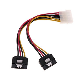 to Dual SATA Power Adaptor Cable 4-pin to 15-pin For HDD Hard Drive