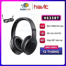 Mua Tai Nghe Headphone Bluetooth HAVIT H633BT  Kiểu Dáng Nhỏ Gọn  Tặng Jack 3.5mm  Nghe Đến 22 Giờ - Hàng Chính Hãng