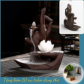 Mua Thác khói trầm hương TAY PHẬT THỦ ẤN   thác khói tỏa ngược tặng kèm 10 nụ trầm