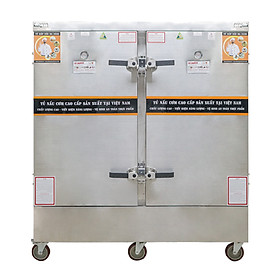 Tủ nấu cơm 120 kg gạo/ mẻ bằng điện newsun 24 khay inox 304 việt nam - hàng chính hãng