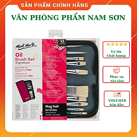 Bộ 10 cọ Mont Marte vẽ màu Acrylic, màu nước, màu sơn dầu