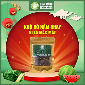 Khô Bò Nấm Chay Vị Lá Mắc Mật 125g Nấm Tươi Cười, Dùng Ăn Vặt, Ăn Kèm Cơm