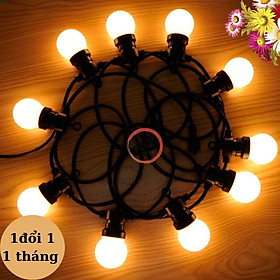 Mua Dây đèn trang trí ngoài trời chống nước 5M 10 đui (đuôi) - đui E27 có thể nối dài với nhau kèm bóng 3W