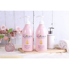 Set 02 chai sữa tắm dưỡng ẩm, làm trắng da toàn thân Hàn Quốc Heavening Perfect 750ml