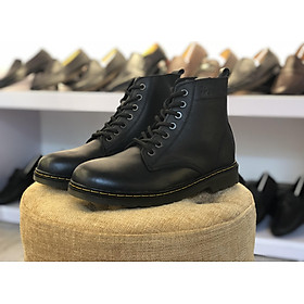 Giày boot nam buộc dây da búc cao cổ, bụi bặm, năng động