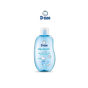 Dung Dịch Tắm Gội Toàn Thân Cho Bé Dưới 3 Tuổi D-nee - Chai 200ml Màu Xanh