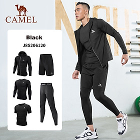 Bộ Đồ Thể Thao Nam CAMEL 5 cái một bộ Bộ đồ tập gym Mặc quần áo chạy bộ Nhanh khô Đồ thể thao dài tay Áo bóng rổ Bộ quần áo tập luyện