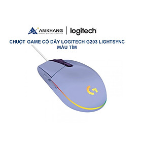 Mua Chuột game có dây Logitech G203 Lightsync màu Tím Lilac (910-005853) - Tùy chỉnh RGB  6 nút lập trình  nhẹ  8000 DPI  PC/Mac - Hàng chính hãng