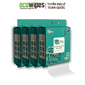 Khăn vải khô đa năng LAMY dạng túi rút 200 tờ không mùi không cồn không paraben