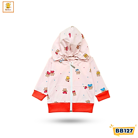 Áo khoác bé gái, bé trai Babiboo áo khoát sơ sinh cotton mỏng in hình dễ thương BB127
