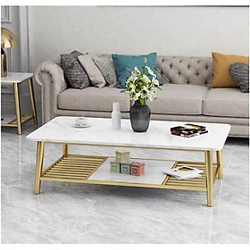 Các loại Bàn trà sofa dài, mặt đá 3D, 2 tầng