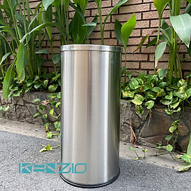 Thùng rác INOX nắp lật xoay KENZIO màu INOX K-A35-F (SS)