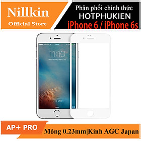 Kính Cường Lực full 3D Cho iPhone 6 / iPhone 6s hiệu Nillkin AP+ Pro mặt kinh AGC công nghệ nhật bản, hạn chế bám vân tay  - Hàng chính hãng