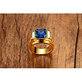 Combo Nhẫn Nam mạ Vàng 24K, Chạm rồng, Mặt đá phong thủy, kèm hộp đựng lót nỉ.