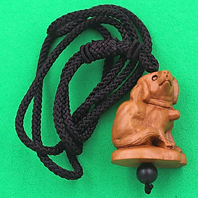 Mặt dây chuyền tuổi Tuất ( chó ) gỗ đào kèm vòng cổ dây dù, vòng cổ dây chuyền