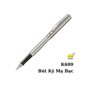 Bút Ký Cao Cấp Pentel K600 Ngòi 0.7mm Mực Xanh | Vò Màu Bạc Thanh Lịch