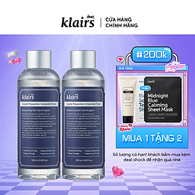 Combo 2 Nước hoa hồng Dear, Klairs Supple Preparation Unscented Toner 180ml