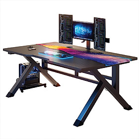 Mua Bàn Gaming chữ K khung thép sơn tĩnh điện. Bàn làm việc  học tập mặt MDF phủ sợi Carbon