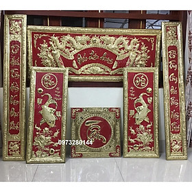 Mua Combo Bộ hoành phi câu đối 1m55  Tranh cá  chữ Tâm chất liệu bằng đồng nguyên chất chữ Việt