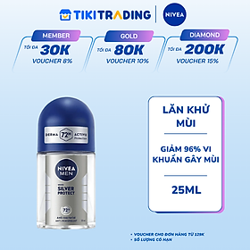 Lăn Khử Mùi Nivea Nam Phân Tử Bạc Silver Protect 25ml - 83779 