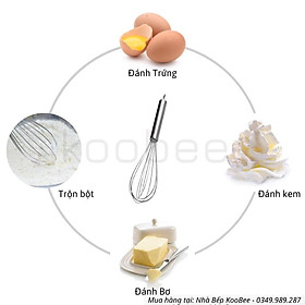Mua Cây đánh trứng cầm tay Inox - Đồ đánh trứng bằng thép không gỉ sáng bóng bền đẹp KooBee (PKB02)