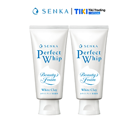 Combo 2 Sữa Rửa Mặt Tạo Bọt Chiết Xuất Đất Sét Trắng Senka Perfect White Clay 120g x 2