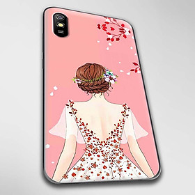 Ốp lưng dành cho Xiaomi Redmi 9, Redmi 9A, Redmi 9C mẫu Cô gái áo hồng