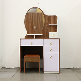 Mua Bàn Trang Điểm Gỗ MDF 5 Hộc Màu Óc Chó Đa Năng Viva