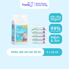 Khăn giấy ướt Hoppi không cồn không mùi giành cho bé