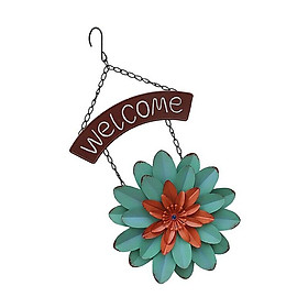 Hình ảnh sách Flower Welcome Sign Farmhouse Floral Hanging Sign Wreath for Front Door Window Decor