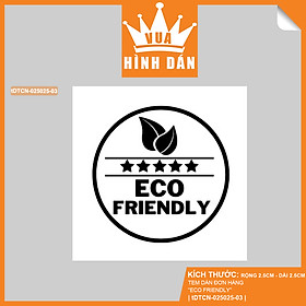 Set 100/200 sticker ECO FRIENDLY(2.5x2.5cm) tem dán mini SẢN PHẨM THÂN THIỆN VỚI MÔI TRƯỜNG dành cho shop (1.087)